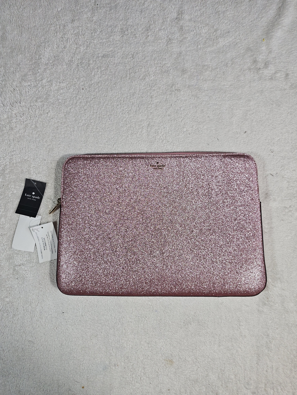 Kate Spade Glimmer Laptop Sleeve Case Mitten Pink 15 inch Glitter Metallic KE455